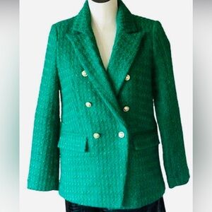 Rachel Zoe Vibrant Green Double-Breasted Blazer